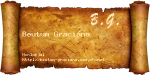 Beutum Graciána névjegykártya